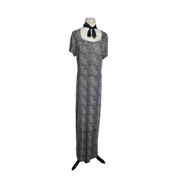 Divine leopard print short sleeves maxi dress size Large - Picture 1 of 9